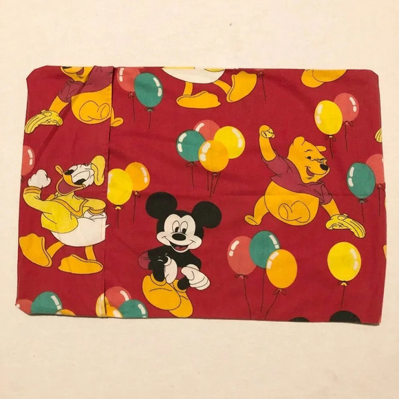 Vintage Pillow Case Mickey Mouse Winnie the Pooh Donald Duck Balloons 24.5 x 17 - Picture 14 of 16